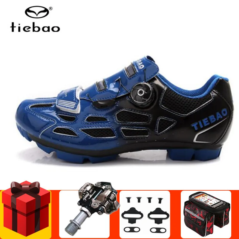 

Tiebao Cycling Shoes men sneakers add SPD Pedal set sapatilha ciclismo MTB 2019 Bicycle mountain Bike Racing Sapatos de ciclismo