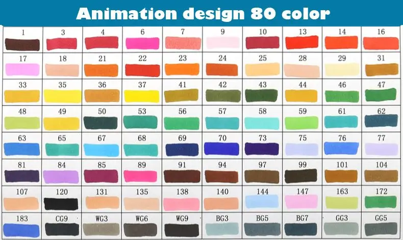 TouchFIVE 80 цветов Рисование маркер ручка кисть анимация набор маркеров для эскизов для художника манга графическое спиртовой маркер поставки - Цвет: T5 Animation 80