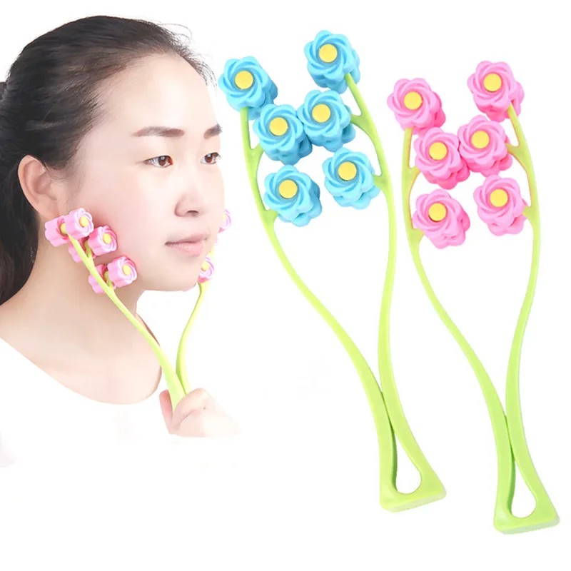 Face Lift Massage Roller Portable Flower Shape Elastic Anti Wrinkle