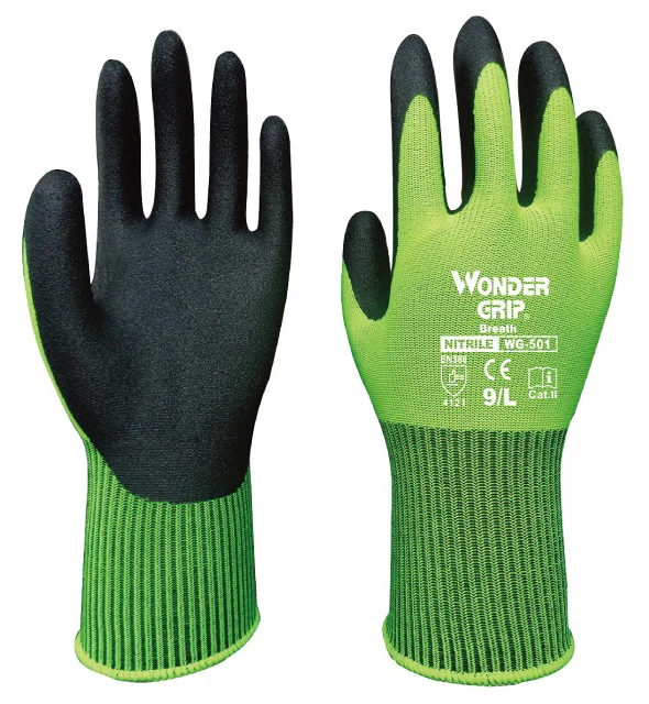 

Gardening Gloves Safety Gloves Nylon With Nitrile Sandy Coated Work Gloves