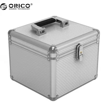 Orico BSC35 Aluminum HDD Protector Box 5/10 3.5-inch Hard Drive Protection Box Storage with Locking – Silver