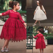 MUQGEW/Модная одежда для маленьких девочек; кружевной тюль с цветами; платье принцессы с короткими рукавами; вечерние свадебное Пышное Платье; одежда Vestidos