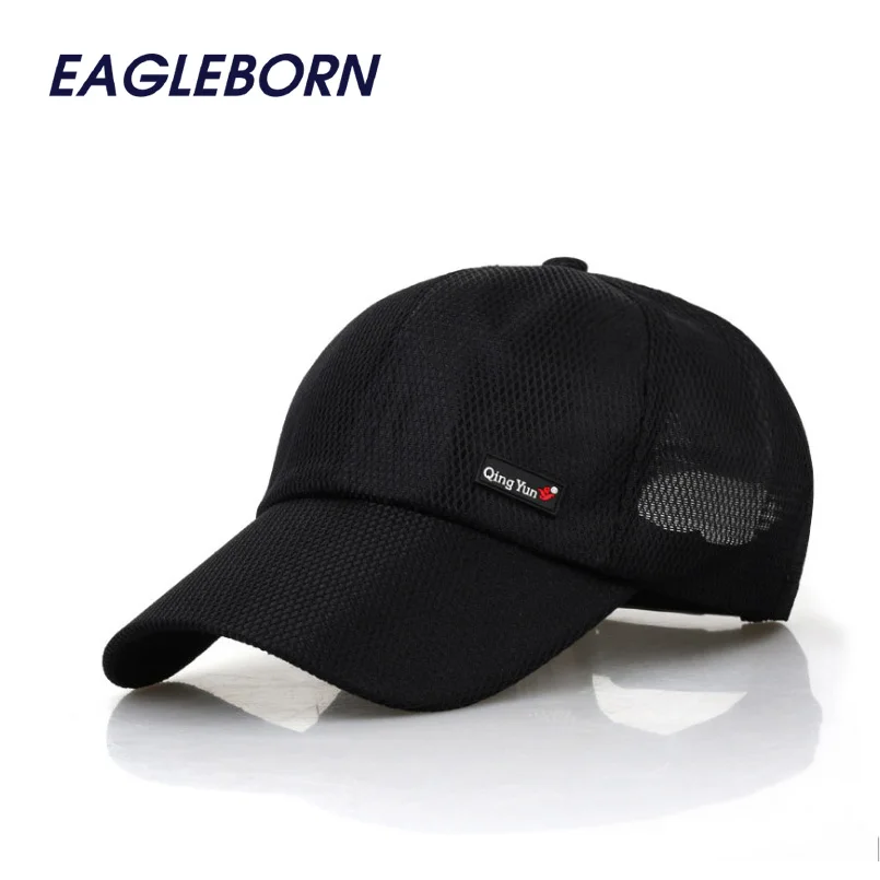 

EAGLEBORN Men Women 2019 Summer Snapback Mesh Baseball Cap Sun Hat 6 panels Girl Bone Breathable gorras Casual Casquette Dad Hat