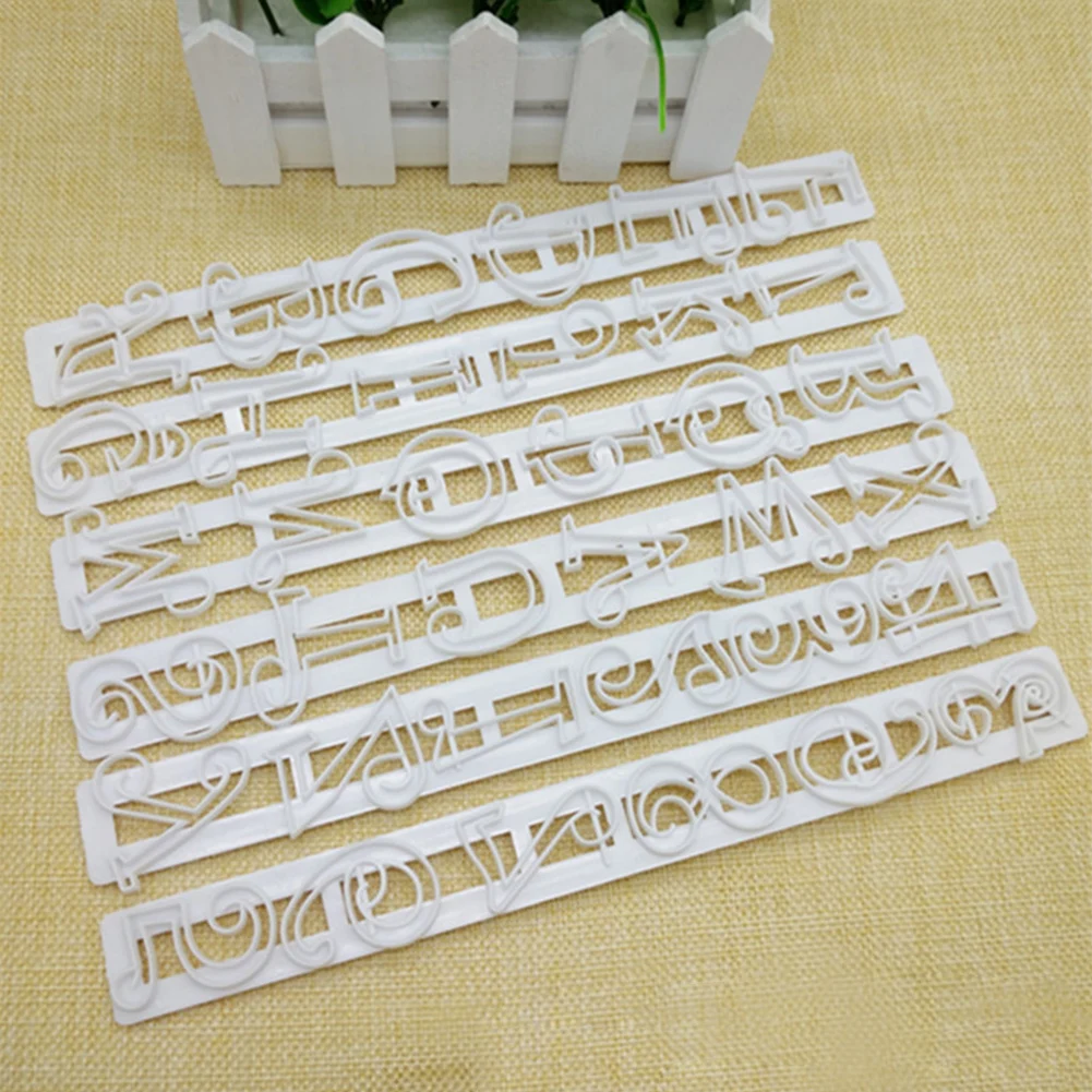 6 Pcs/set Decorating Fondant Number Cake Cutter Baking Mould Letter Biscuit Mold Plastic Non Toxic | Дом и сад