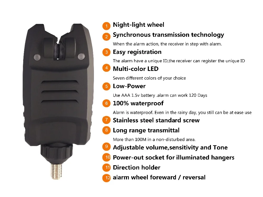 multi-led sem fio vara de pesca mordida
