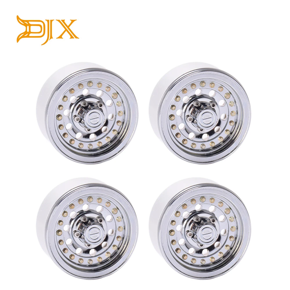 

4Pcs Matte Silver 1.9 Beadlock Wheels Rims for 1/10 RC Crawler Axial SCX10 II 90046 Traxxas TRX4 D90