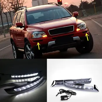 

A Pair White Daytime Running Light Fog Lamp DRL For Volvo XC90 2007-2015