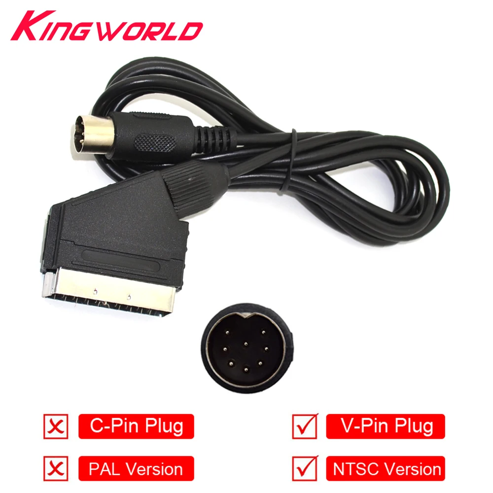 50 шт. v-контактный разъем NTSC US Scart кабель аудио-видео av-кабель для SEGA Mega Drive Genesis 1 |
