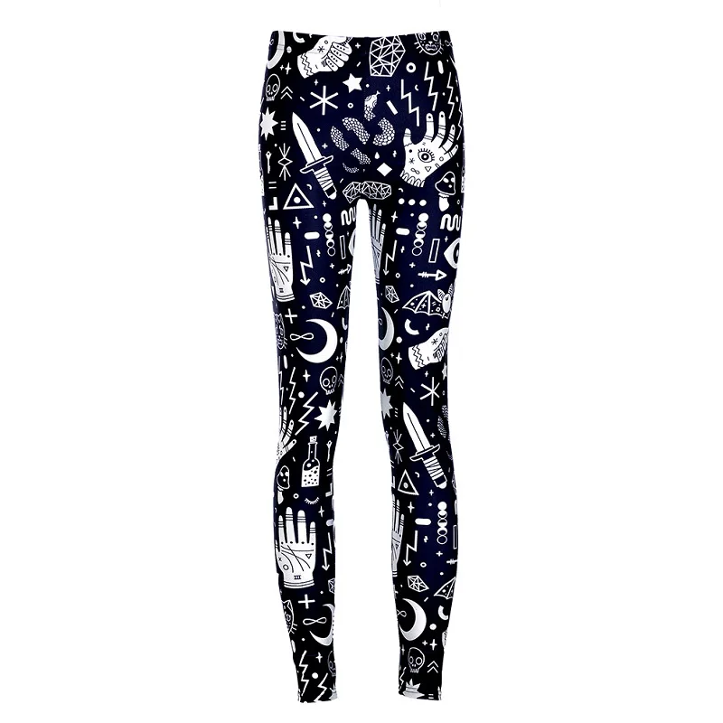 

Women Printing Punk Leggings High Stretch Ankle Skinny Pants Ladies Leggings Female
