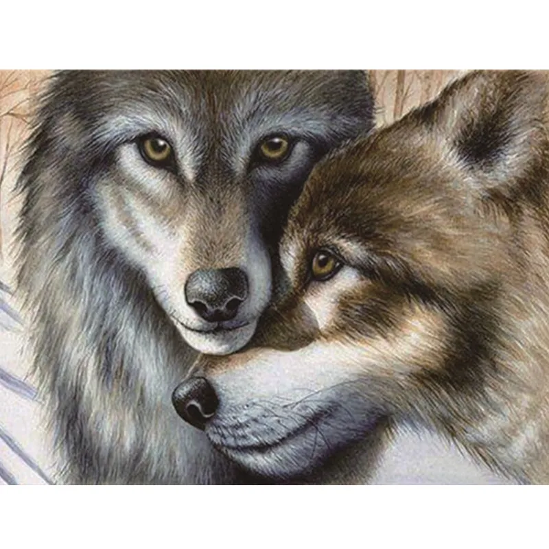 FULL 5d Diy Square Diamond Painting Wolf Lover Animals Pattern Picture Embroidery Kits Rhinestones Crystals Home Decor | Дом и сад