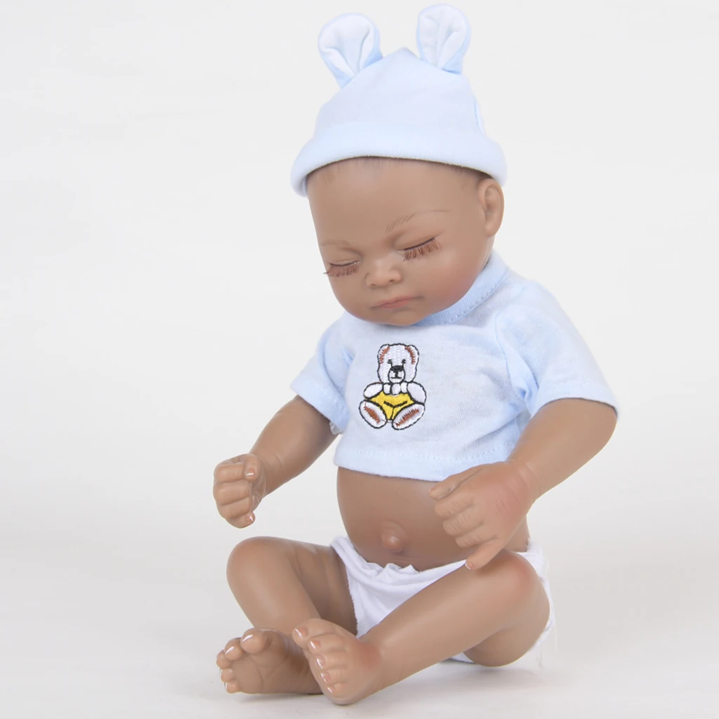 Handmade Reborn Kits - Real Touch Full Vinyl 11inch Reborn Infant Baby Doll Boy Mold - African American Newborn Baby Doll