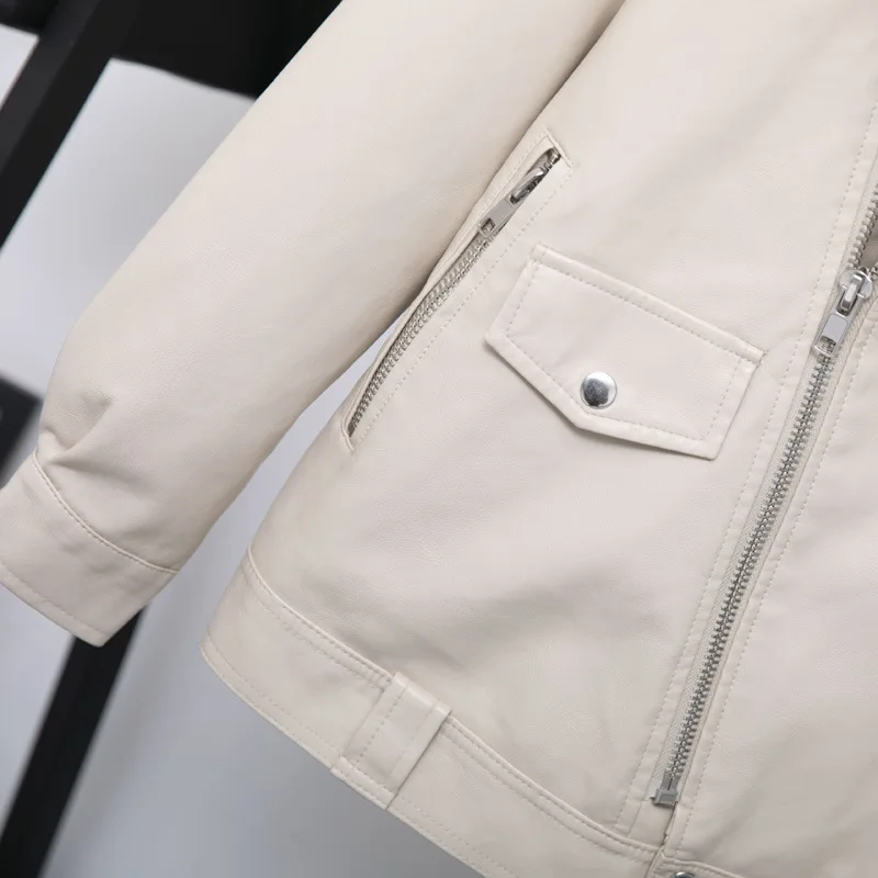 Cena Fitaylor jesień kobiety Faux skórzana kurtka dorywczo luźne miękkie Pu motocykl punkowa skórzana kurtka kobiet zamek nit odzieży wierzchniej