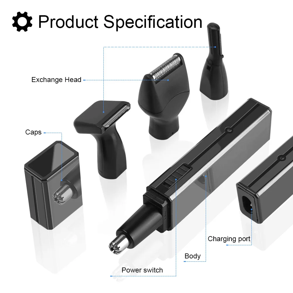 ANLAN триммер для волос в носу, триммер для мужчин, триммер для лица, бровей, носа, удаления волос, бритва, триммер для бровей, перезаряжаемая машинка для стрижки носа, бритва