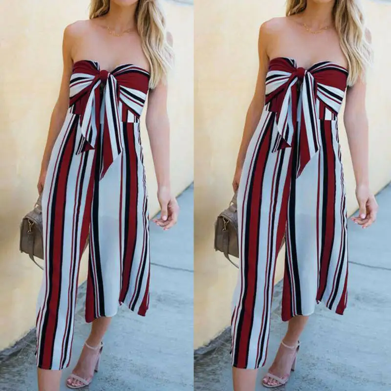 

Sexy Women Clubwear Summer Playsuit Bodycon Party Jumpsuit Romper Trousers US Printed Summer Long Fashion Female