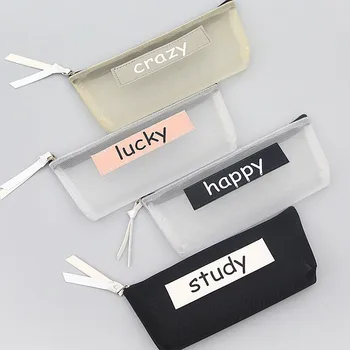 

Creative fashion nylon Pen Bag Travel Makeup Pouch Business Pencil Bag 4 Colors Cute Pencil Case School Office Supplies
