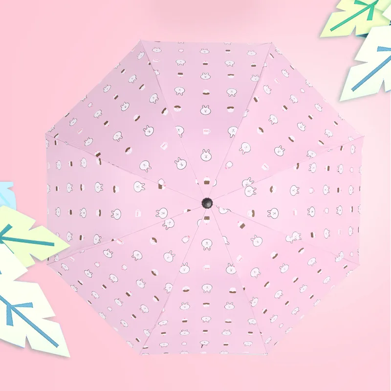 YADA Design Cartoon Rabbit Umbrellas Folding Rainy Children Umbrella For Women Girls Boys UV Lovely Animal Umbrella Gift YD128