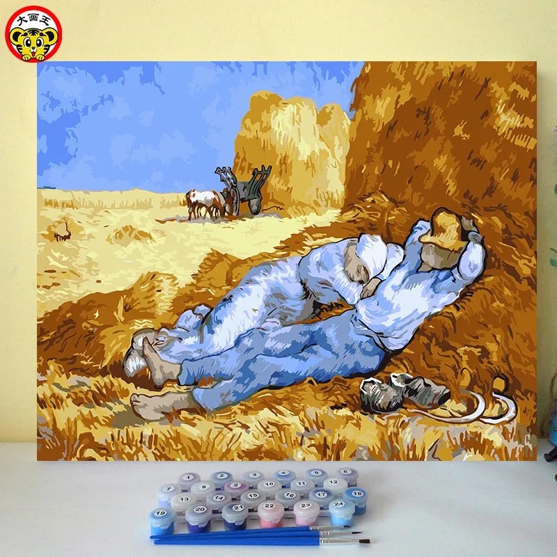 Van Gogh Lunch break Famous paintings imitation coloring by numbers