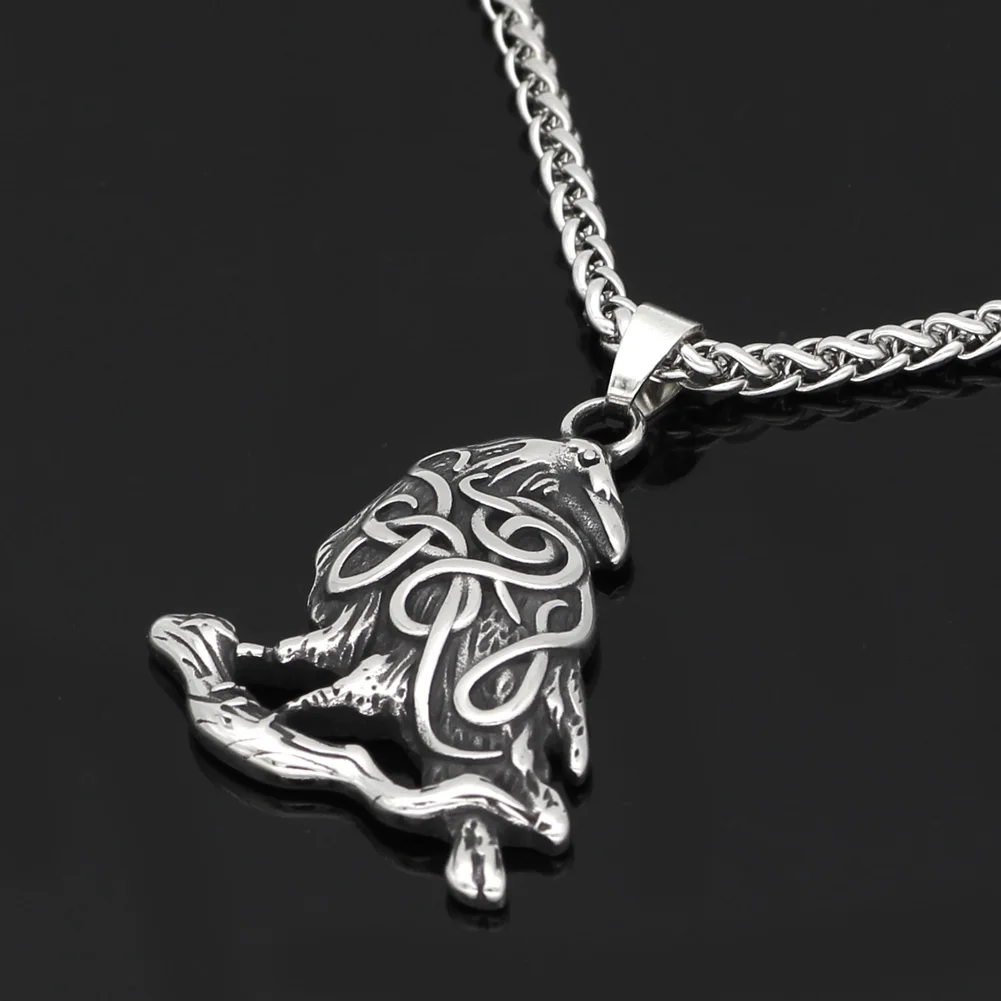 Скандинавский Викинг odin raven amulet ожерелье из нержавеющей стали|Ожерелья с