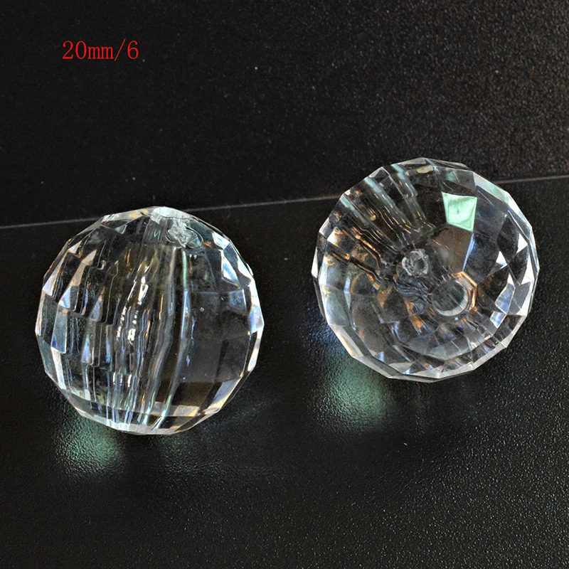 

FLTMRH 2pcs 20mm transparent Acrylic Spacer Beads Rondelle Mixed Color Faceted Loose Spacer Beads for Jewelry Making