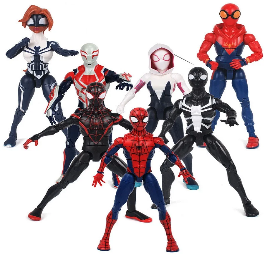 Marvel Movie Spider Man Into The Spider Verse Gwen Stacy Spider Woman Spider Man Cartoon Toy Pvc Action Figure Model Doll Gifts Aliexpress