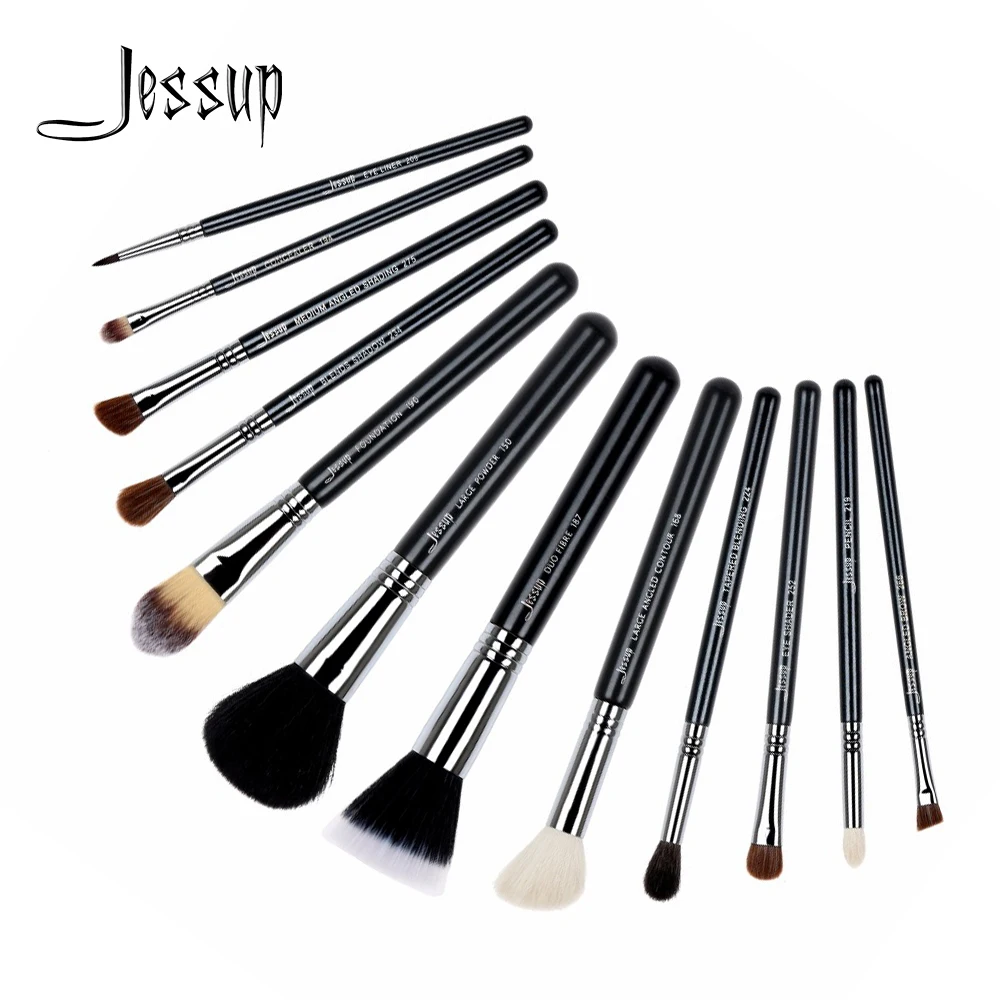 

Jessup brushes 12pcs Makeup Brush Set Foundation Contour EyeShader Blend Eyeliner Brow Powder Makeup Brushes Tool T129