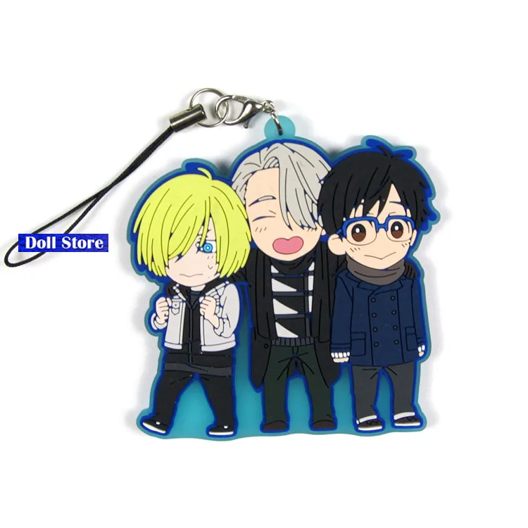 YURI ON ICE аниме брелок Nikiforov Katsuki Otabek Yuuri Plisetsky резиновый ремень/рандомные Подвески