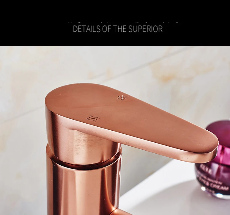 2 стиля роскошный одинарный смеситель для ванной комнаты с покрытием из розового золота
