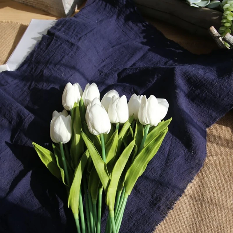 21 шт./компл. DIY вечерние из искусственной кожи мини цветок тюльпана в реальном сенсорный букет Шелковый цветок свадебный фестиваль Главная