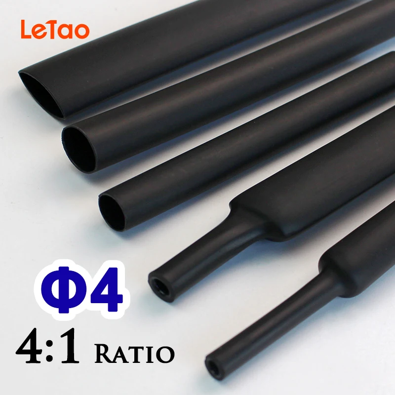 

1meter/lot 4mm Heat shrink tube tubing with Glue 4:1 Adhesive Lined Dual Wall Thick Wrap Wire cable sleeve kit high quality