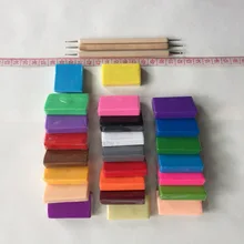 Художника глины печь запекаемой глины 24 цвета с 3 шт. глины инструмент