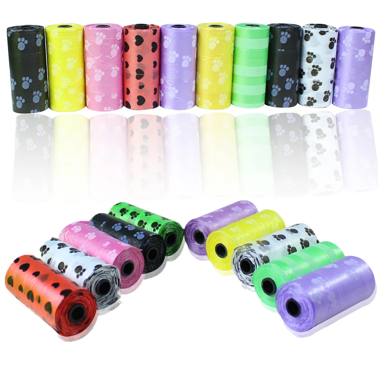 10 * Degradable Pet Dog Waste Poop Bag With Printing Doggy Bag For Cat