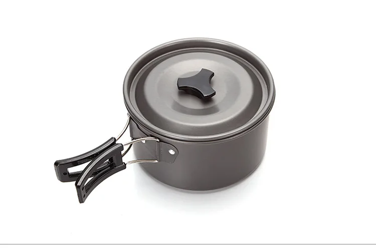 VILEAD aluminio vajilla al aire libre Camping senderismo Picnic utensilios viajes arco Pan Pot Utenisils 4 unids/set para 2-3 personas cook Tool