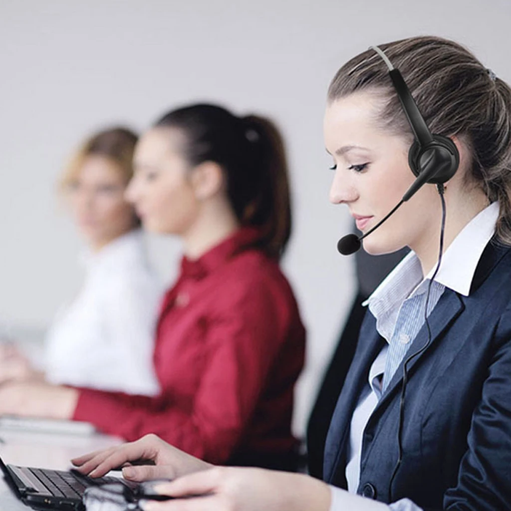 2.5mm Telephone Headsets For Landline Cordless Phones Noise Cancelling