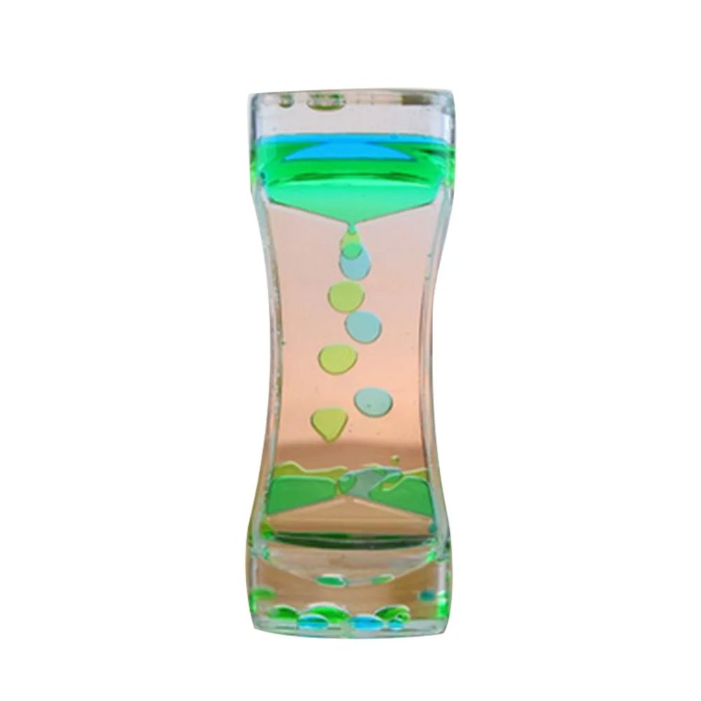 Двухцветные песочные часы с жидкостью, таймер для расслабляющей терапии, снимает стресс и увеличивает непоседу, розовый и зеленый