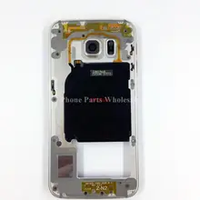 Для Samsung Galaxy S6 Edge G925 G925F серебро/золото/черный средняя рамка Корпус шасси пластина сменная рамка запасные Запчасти