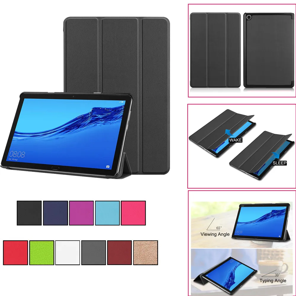 

NEW 10inch Tri-fold Stand Leather Protection Cover M5 Lite 10 Bag for Huawei Mediapad C5 10 / M5 Lite 10 #YL10