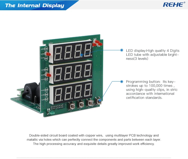 REHE RH-3UIF33 96*96 мм трехфазный цифровой комбинированный измеритель светодиодный