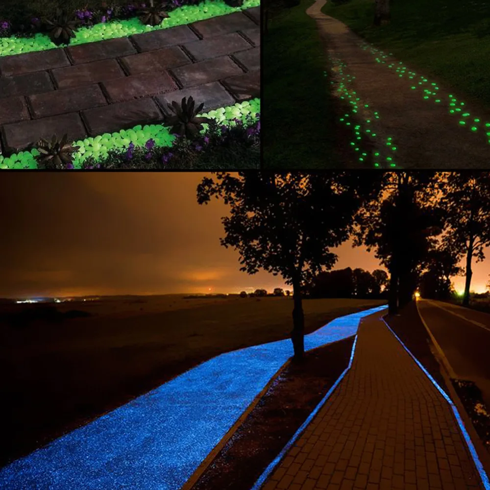 50Pcs Glow in the Dark Garden Pebbles Glow Stones Rocks for Walkways Garden Path Patio Lawn Garden Yard Decor Luminous stones