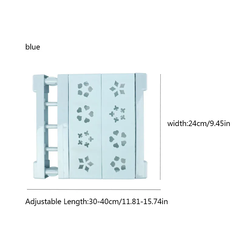 Регулируемый шкаф, органайзер для хранения полки кухонная стойка шкаф многослойный разделенные полки для магазинов - Цвет: 30-40cm blue