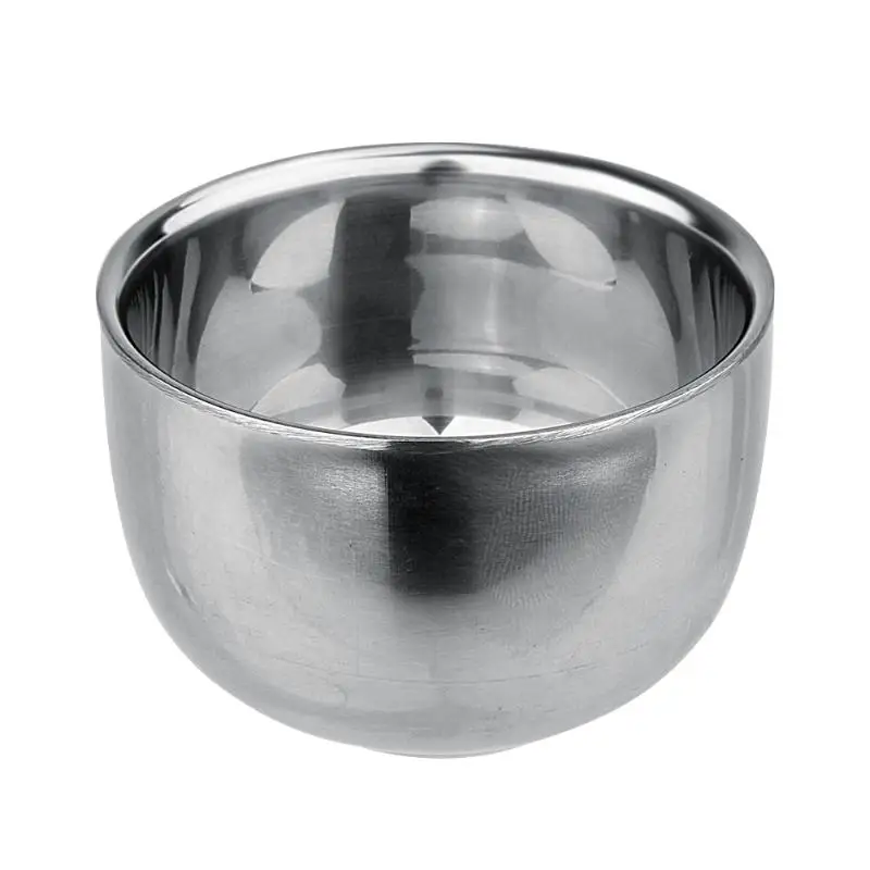 

Hot selling 120ML/200ML Double Layer Soap Cup Heat Insulation Smooth New stainless steel Shaving Bowl Drinkware Student cup