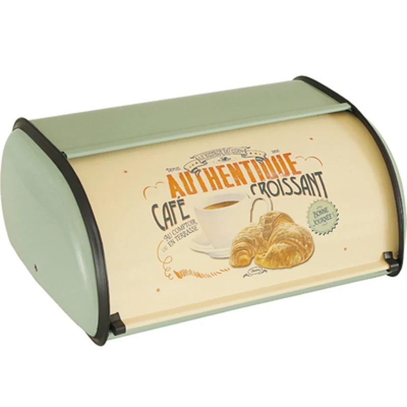 Французский винтажный хлебный ящик для хранения, подвесной светильник, серый, маленький, с порошковым покрытием, для хлеба, железные коробки для закусок, для кухни, домашний декор