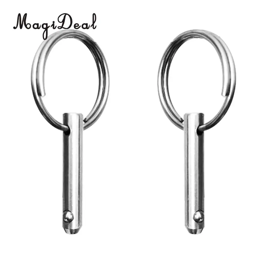 QUICK RELEASE Pin 1//4/" X 1/" Stainless Steel Bimini Marine Hardware Set of 2