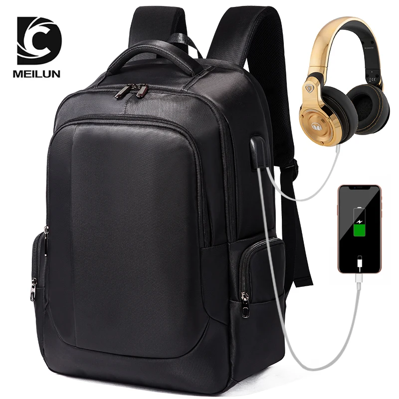 

Laptop Backpack For Men Water Repellent Functional Rucksack with USB Charging Port Travel Backpacks Male ML003