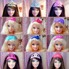 10 Pcs Mix Different Styles Colorized Fashion Doll Headwear Headset Crown Accessories For Barbie Kurhn Doll