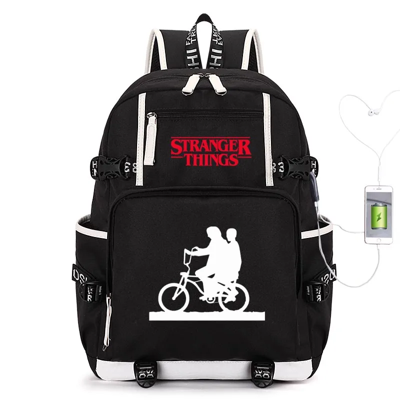 Pаспродажа Stranger Things 3 Eleven напечатанный рюкзак с usb портом сумка светящаяся Студенческая книжная сумка студенческий Рюкзак Школьная Сумка дорожная