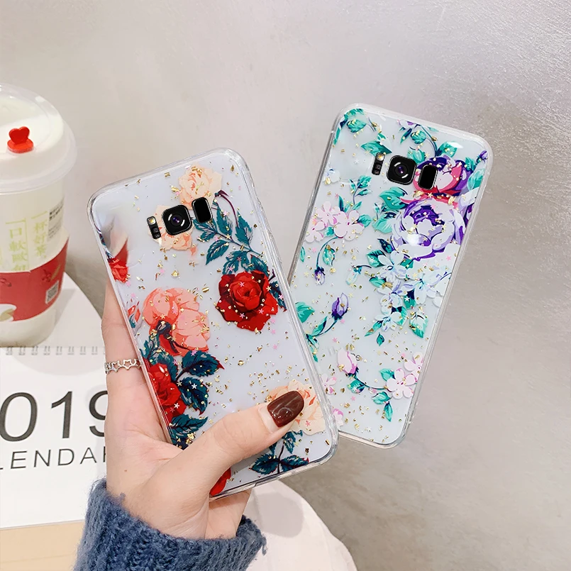Роскошный цветочный чехол для телефона samsung Galaxy S10 S9 S8 Plus A7 2018 Note 9 8 |
