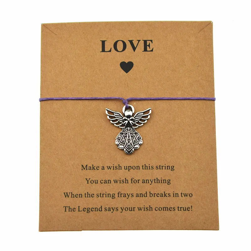 Новые винтажные браслеты Guardian Angel Charm регулируемые для влюбленных женщин и мужчин