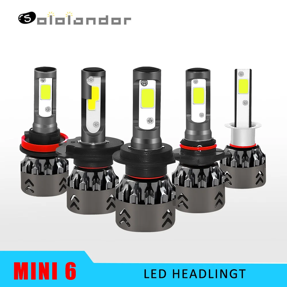 

2pcs Car mini6 LED Headlight Kit H1 H7 H4 LED Headlamp H11 9005 9006 80W 6000K 8000LM High Bright LED COB lamp beads All in one
