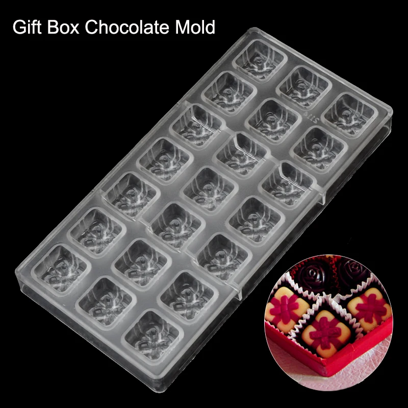 1pc Gift Box Polycarbonate Chocolate Mold,DIY Chocolate Mold Handmade