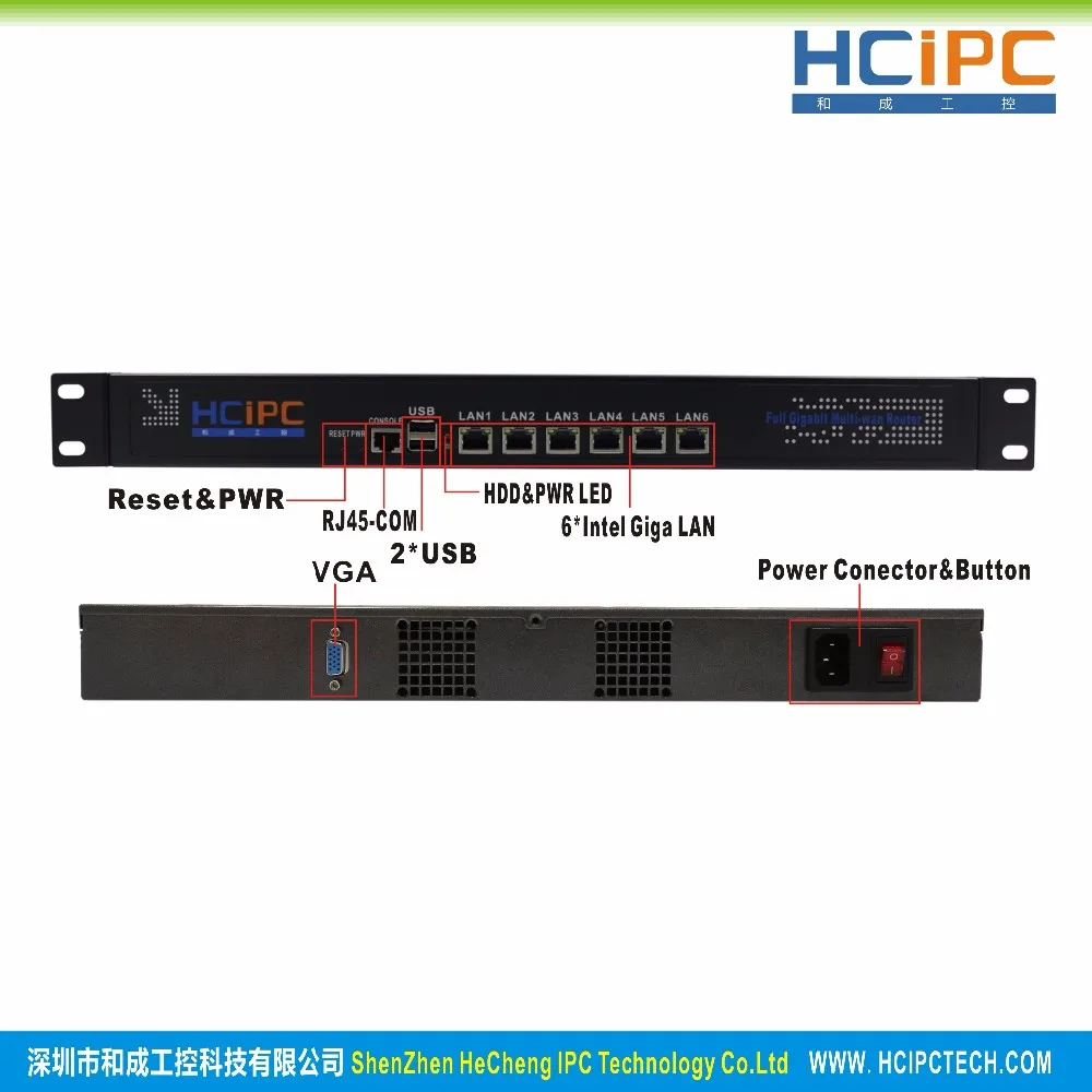 Hcipc B209-1 HCL-SC1037-6LE, 4G+ 64G, C1037U 82583 V 6LAN 8-станция для жесткого диска 1U брандмауэр системы, 6LAN материнская плата, 1U 6LAN сетевой маршрутизатор